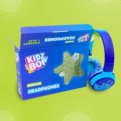 Vista 5 de Move2Play, Kidz Bop, auriculares Bluetooth para niños Micrófono y altavoces de alta definición Limitación de volumen de 94dB Inalámbricos