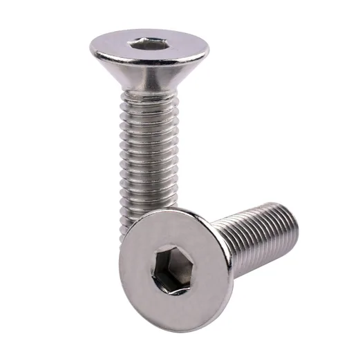 Vista 29 de Tornillos avellanados de cabeza plana de 1/4-20 x 1-1/2", pernos de casquillo hexagonal, acero inoxidable 304 18-8, rosca de máquina completa