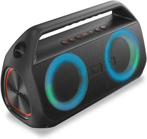 Vista 5 de ION Audio Uber Boom Ultra - Boombox estéreo Bluetooth resistente al agua con luces (renovado)