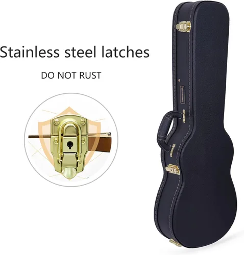 Vista 4 de Crossrock Estuche de madera rígida para ukelele barítono, negro (CRW620BUBK)