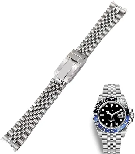 Vista 6 de RORFFK For Rolex GMT Master II 20mm Stainless Steel Replacement Wrist Watch Band watchband Strap Bracelet Jubilee with Oyster Clasp
