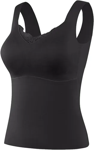 Camiseta térmica de cachemira de seda para mujer, con brasier, capa base cálida, camisola, camisola para invierno, camisola, camisola, ropa interior