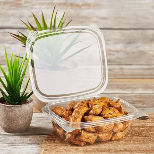 Vista 5 de KARAT EARTH Contenedor de delicatessen con bisagras PLA de 12 oz - 200