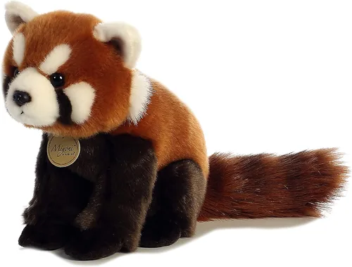 Vista 2 de Aurora Adorable panda rojo de peluche Miyoni, detalle realista, compañía entrañable, marrón, 9 pulgadas