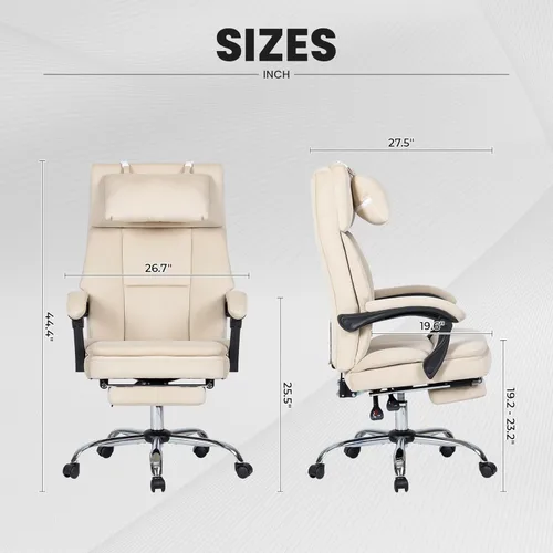 Vista 3 de Swivel Computer,Upholstered Velvet Office Chair,Big and Tall Executive Chair with Footrest Removable Headrest,High Back Ergonomic Computer Desk for