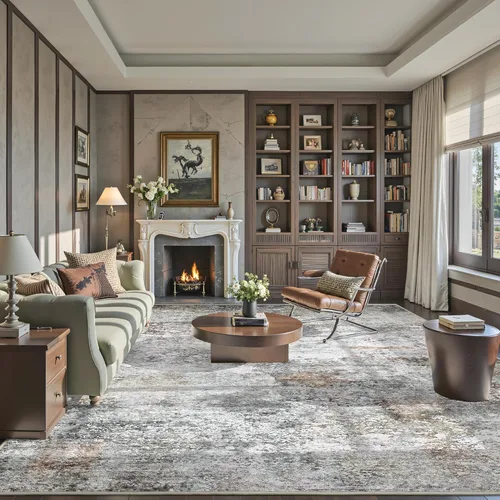 Vista 35 de Art&Tuft Alfombra Lavable, Alfombras de Área Abstractas con Respaldo Antideslizante, Alfombras Resistente a Manchas para Sala de Estar, Alfombra