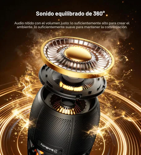 Vista 3 de Altavoces para exteriores, regalos para hombres, altavoz Bluetooth con luces, multisincronización, hasta 100 altavoces, emparejamiento automático