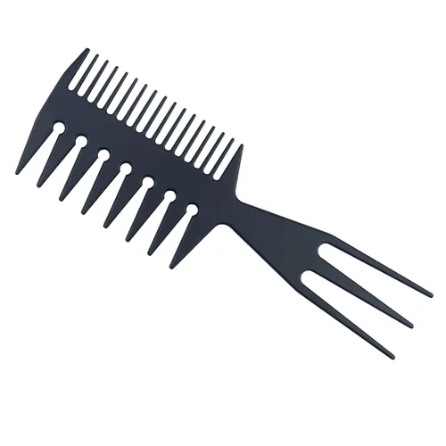 Peines de pelo 3 en 1 con forma de hueso de cola de pez, desenredante, peine para colorear para peluqueros Mohawk Undercut Bowl Cut Quiff