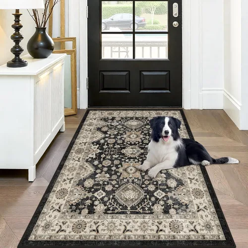 Vista 66 de Alfombra de pasillo lavable de 2 x 3: alfombras antideslizantes con parte trasera de goma, alfombra de cocina suave, alfombra pasillo estilo granja