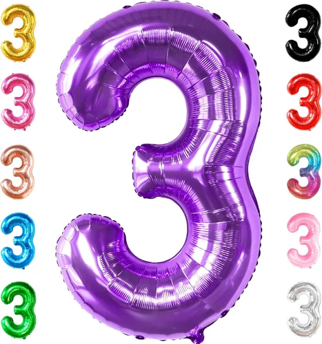 Vista 70 de KatchOn, Globo morado gigante del número 5 de 40 pulgadas, globo de Mylar morado número 5, globos morados de cinco globos morados, decoraciones