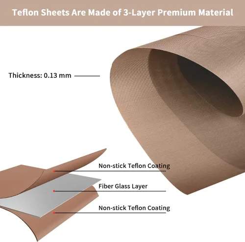 Vista 2 de Hojas de teflón para prensa de calor, rollo de hojas de teflón PTFE reutilizables antiadherentes para transferencia de calor por sublimación Cricut