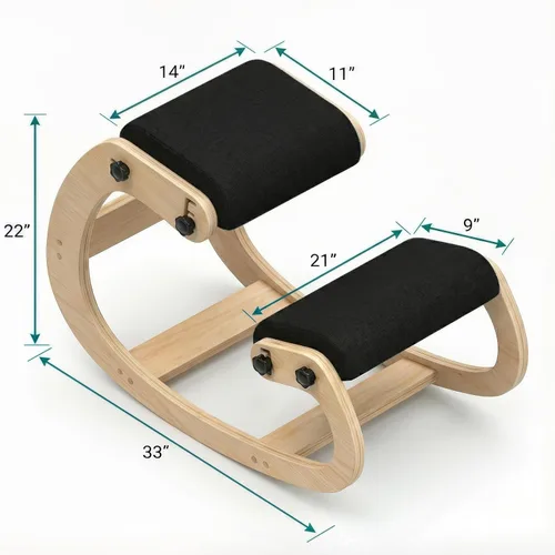 Vista 18 de NYPOT Silla ergonómica de rodillas con asientos ajustables, silla de rodilla para corrección de postura y taburete mecedora para escritorio - Alivio