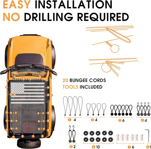 Vista 3 de BESTAOO Parasol para accesorios Ford Bronco 2021 2022 2023 2024 2025 2 puertas, parasol de malla frontal Bimini cubierta superior para Bronco de 2