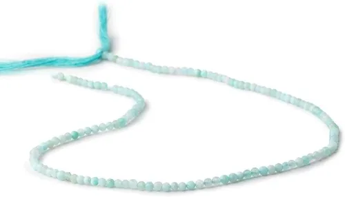 Vista 3 de Cuentas facetadas de piedras preciosas de amazonita de 3 hebras, piedras preciosas naturales/genuinas microfacetadas, fabricación de joyas, 12