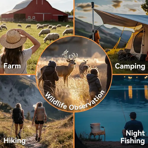 Vista 7 de Gafas de visión nocturna, prismáticos de visión nocturna 4K HD con zoom digital 7X, pantalla HD de 3 pulgadas y batería recargable para campamento