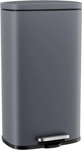 Vista 14 de Arlopu Cubo de basura de 8/13.2 galones, cubo de basura de acero inoxidable, cubo de basura de cierre suave con cubo interior de plástico extraíble