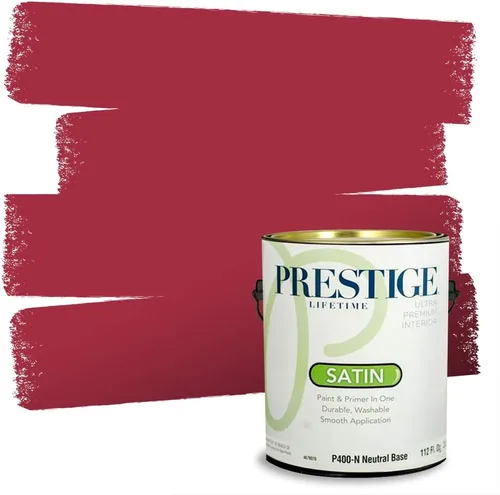 Vista 14 de Prestige Paints E100-T-SW6591 Pintura exterior e imprimación en uno, 1 galón, plano, combinación comparable de Sherwin Williams Amaryllis, 1 galón