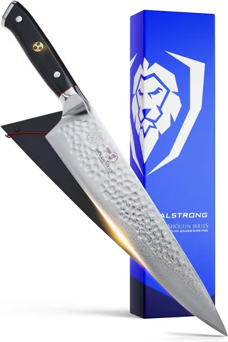 Vista 11 de Dalstrong Cuchillo de Chef - Hoja de 6 pulgadas - Serie Shogun ELITE - Damasco - Acero Super AUS-10V japonés - Mango negro G10 - Cuchillo de cocina
