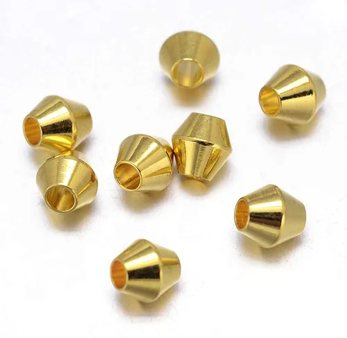 Vista 14 de Craftdady 500 cuentas espaciadoras redondas planas doradas de 0.157 pulgadas (0.157 in), diminutas cuentas de disco de moneda Rondelle