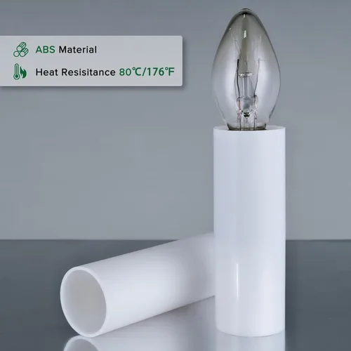 Vista 2 de Fundas de plástico blanco de 2.6 pulgadas de alto para cubrir velas, cubiertas de enchufes de candelabros (2-5/8 pulgadas de alto / 6 piezas)