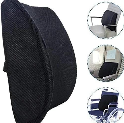 Vista 4 de DREAM ART Almohada de apoyo lumbar de espuma viscoelástica, respaldo ortopédico con malla 3D transpirable para asiento de automóvil, oficina, silla