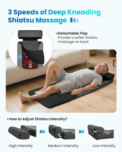 Vista 7 de COMFIER FSA Shiatsu - Alfombrilla de masaje de cuerpo completo con calor, almohadilla de masaje de espalda elegible para la HSA para aliviar