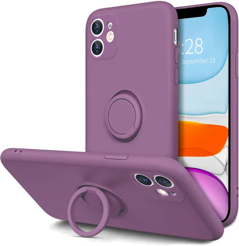 Vista 13 de Hython Funda para iPhone 11 con soporte de anillo [soporte de anillo giratorio de 360° con soporte magnético] [Soporte de montaje en automóvil] Negro