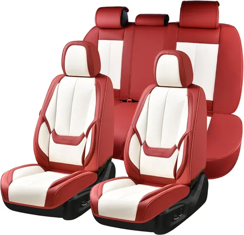 Vista 101 de Coverado Fundas de asiento de automóvil, fundas de asiento delantero, funda de asiento de automóvil beige, protector de asiento de automóvil