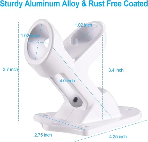 Vista 8 de Soportes para mástil de bandera de 1 pulgada con accesorios para montaje en pared de casa, diámetro interior de 1 pulgada, dos posiciones y aleación