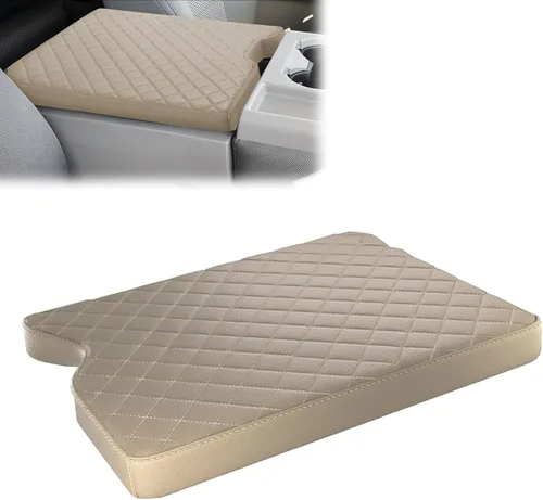 1 almohadilla de protección para reposabrazos de automóvil, 15.3 x 12.6 x 2.6 pulgadas, funda de cuero a cuadros para consola central para silla de