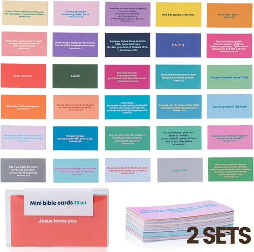 Tarjetas de oración cristianas para mujeres y hombres con versículos inspiradores de las Escrituras religiosas, mini tarjeta de bendición con