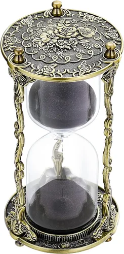 SuLiao Temporizador de arena de reloj de arena de 60 minutos, rosa mandala de 60 minutos y reloj de arena de latón grabado, temporizador de arena