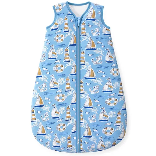 Vista 16 de Yoofoss Saco de dormir para bebé de 0 a 6 meses, manta para bebés 100% algodón orgánico, cremallera de 2 vías, TOG 0.5, saco de dormir para niños