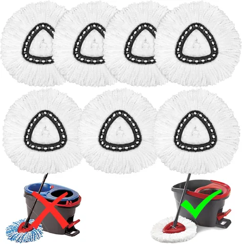 Vista 15 de 1 paquete de cabezales de repuesto para mopa giratoria O-Ceda Easy Wrin, recambios de mopa giratoria de microfibra, repuesto de cabezal de mopa