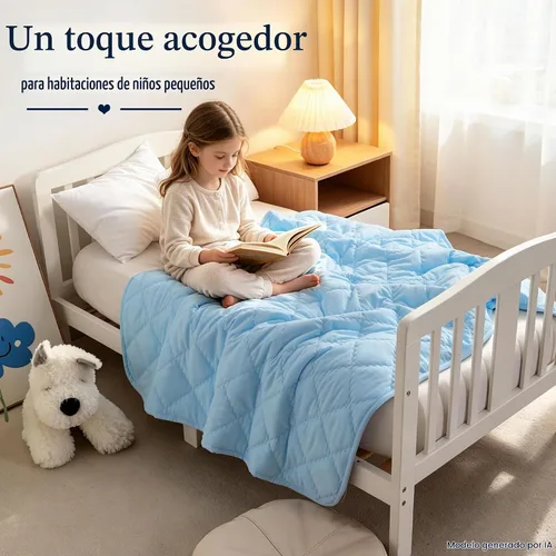 Vista 4 de BEDSUM Edredón alternativo 100% microfibra cepillada para niños, ultrasuave, ligero y cálido, transpirable, manta acolchada para cuna, para Agua