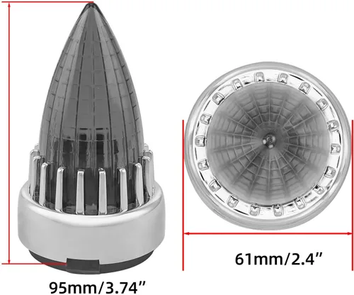 Vista 4 de FATECIM Cubiertas de Luces de Señal de Giro de 2", Lentes de Repuesto Supersonic Ahumadas con Clip para Softail Street Road Glide Fat Boy Sportster