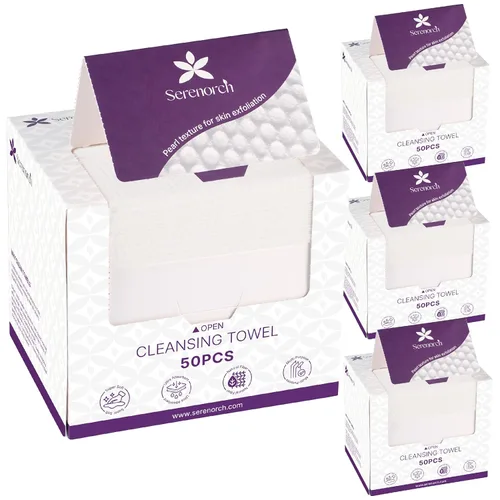 Vista 13 de Toallas faciales desechables 100% algodón, 120 unidades, tejido de algodón suave para piel sensible, toallitas secas removedoras de maquillaje