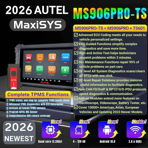 Vista 2 de Autel MaxiSYS MS906 PRO-TS Scanner, Up of MS906MAX MS906Pro MP900TS MS906TS MP900BT, Full TPMS Diagnostic, Bidirectional Scan Tool, ECU Coding, 36+