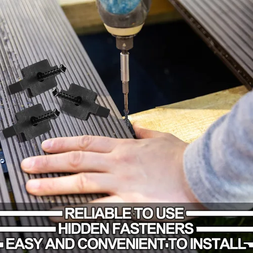 Vista 5 de Sujetadores ocultos, clips de nailon para fijación de cubierta, sujetadores de cubierta compuestos con tornillos de cubierta de metal para tablas