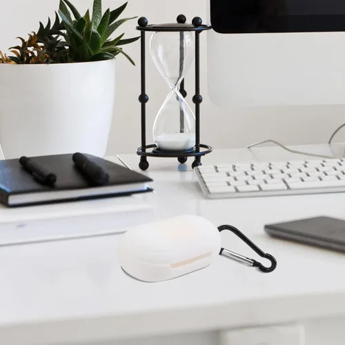 Vista 2 de Hemobllo Funda para auriculares inalámbricos compatible con Galaxy Buds Plus, paquete de 2 fundas protectoras de silicona con llavero portátil