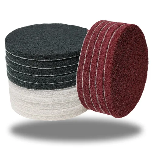 Paquete de 15 almohadillas multiusos de 5 pulgadas, almohadillas para raspaduras flocadas, discos acondicionadores, almohadillas de pulido para