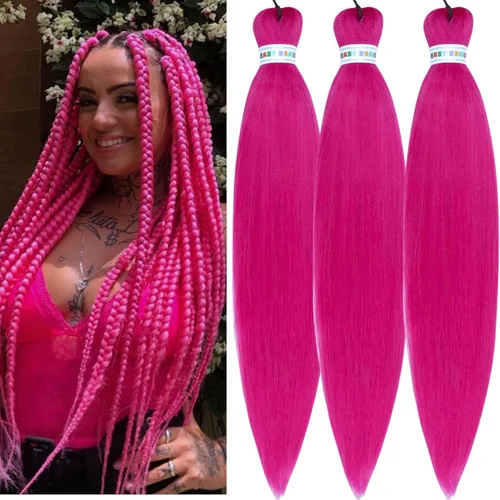 Vista 48 de Leticia - Cabello estirado para trenzar, color negro, 16 pulgadas, paquetes de 6