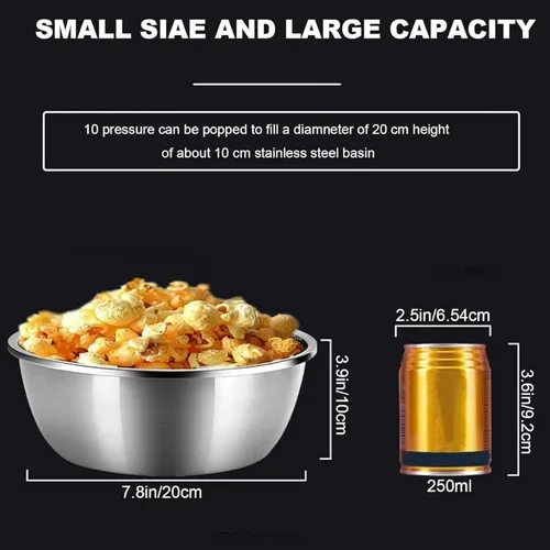 Vista 4 de Popcorn Poppers Chinese Popcorn Pop-Corn Cannon Stainless Steel Popcorn High Pressure Cooker Popper(268ML)