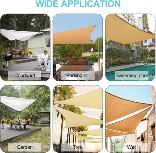 Vista 7 de HOMPER, kit de accesorios para toldos, kit de hardware resistente de acero inoxidable para toldos de jardín en forma de triángulo, cuadrado