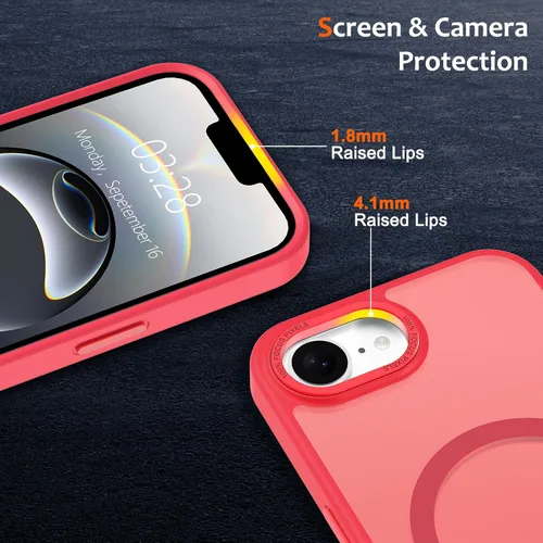 Vista 1361 de Anuck - Funda magnética para iPhone 11 compatible con MagSafe, carcasa trasera mate translúcida dura, borde de TPU, delgada, resistente a impactos