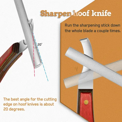 Vista 3 de Antidious Afilador de cuchillos de pezuñas, herramienta de herrador de 5 pulgadas con revestimiento de diamante para mantener los cuchillos
