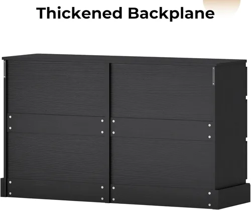 Vista 8 de Hasuit Cómoda doble de 6 cajones, cofre de almacenamiento de madera de 51.5'' de ancho con 6 cajones, armario de almacenamiento de ropa de gran