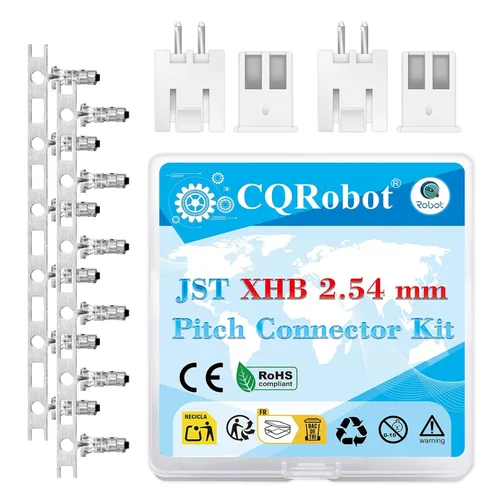 Vista 84 de CQRobot JST EL 4.5 mm de paso 2 pines conector electrónico IC macho, enchufes hembra carcasa y kit de terminales de crimpado en T macho/hembra. 50