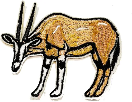Antelope Patch Embroidered Iron-on/Sew-on Decorative Embroidery Applique Clothing Vest Jacket Premium Stitching Nature Wild Animals Africa African
