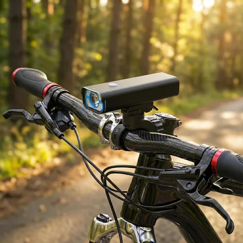Vista 7 de BrightRoad 850 Lumens Front Bike Light - 85° Wide Beam Rechargeable Handlebar Bike Headlight with 7 Modes, 650ft Visibility - MTB Bicycle Light for